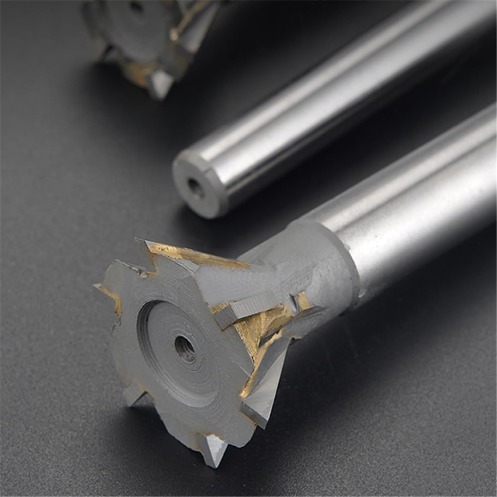 1pcs Dia 16-60mm Dovetail Milling Cutter 45/55/60 Degrees Straight Shank Dovetail Slot Cutter Cutting Tools Carbide Slotting Milling Cutter for Metal Cutting(16mm x45Degree)