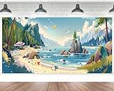 Breaker Rock Beach VBS 2025 Decorations VBS Breaker Rock Beach Photo Backdrop for Vacation Bible School Christian Party Decorations Classroom Home Decor Photo Studio Props Supplies 6 x 3.6 ft