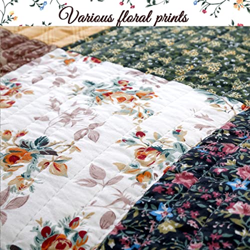 Cozy Line Home Fashions 8541805267 Andy Mustard Yellow Country Farmhouse Real Patchwork Quilt Bedding Set thumb #5