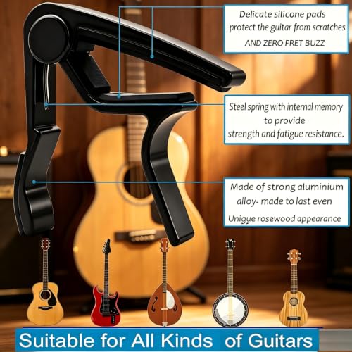 Image of Guitar Capo Guitar Clamp Kapo for Acoustic Electric Bass Guitar Ukulele