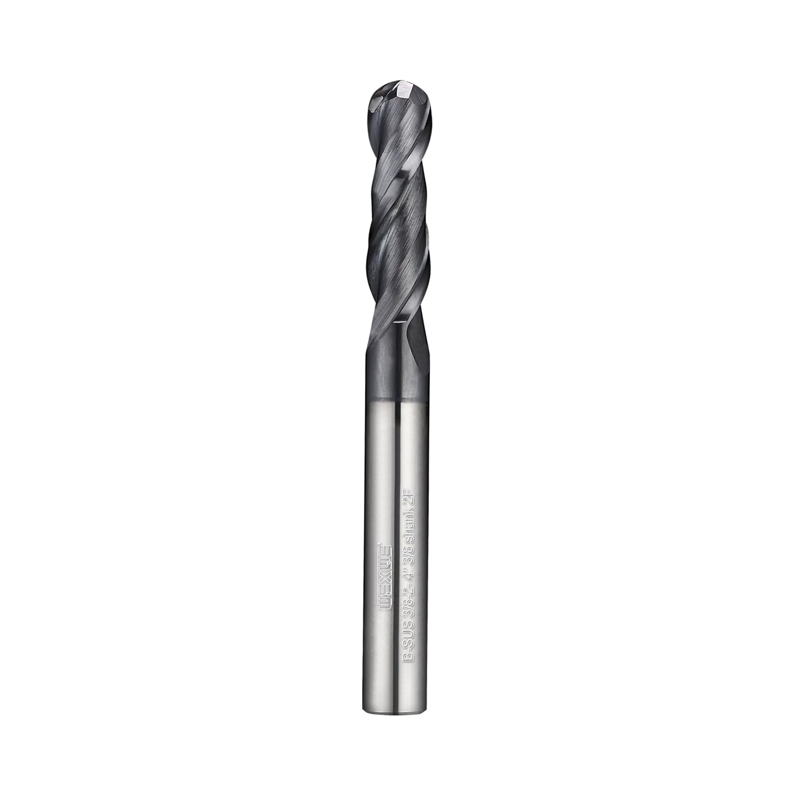 Tools Frez kulowy z węglików spiekanych do cięcia stali stopowych, z węglikiem wolframu HRC62 + powłoka AlTiN, frezy CNC o całkowitej długości 10,2 cm, końcówki