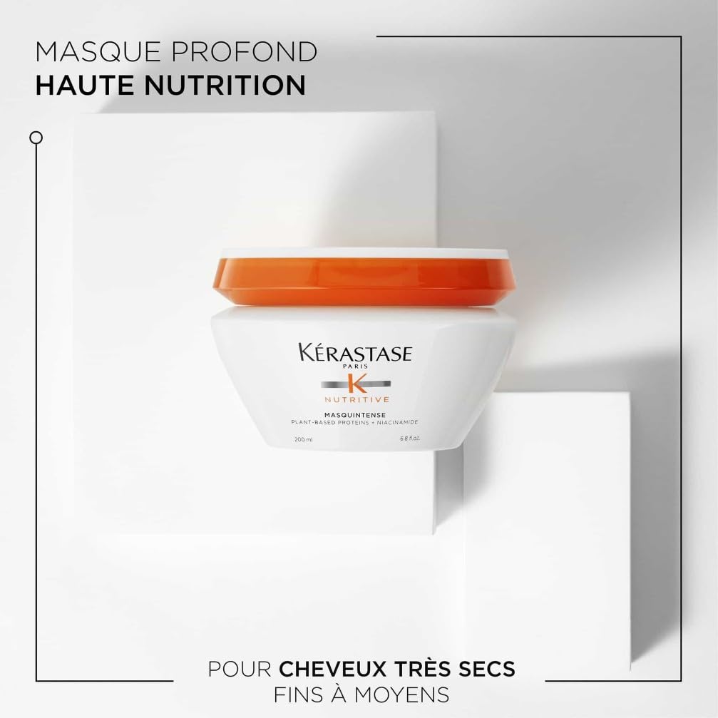 KÉRASTASE Nutritive - Routine Cheveux Secs, Longueurs & Pointes - Masque Cheveux Masquintense + Sérum Concentré Pointes Sèches - Apporte des Nutriments Essentiels, Nourrit & Hydrate