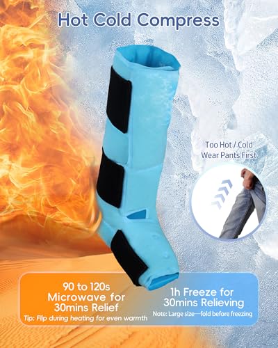Image of Comfytemp Ankle Foot Ice Pack Wrap, Reusable Leg Ice Boot for Injury, Achilles Tendonitis, Shin Splint, Plantar Fasciitis, Hot & Cold Compression, Sprained Ankles Brace, Post Surgery