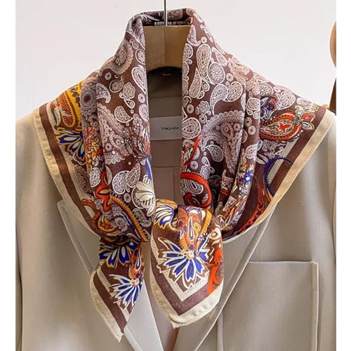 Women's Fall Winter Spring Bandana Head Hair Scarf Classic Plaid Floral Warm Soft Large Head Wrap Neck Scarf4