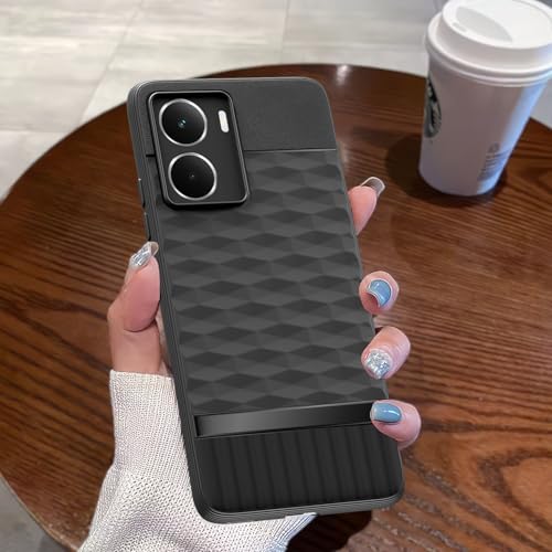 Image of Pikkme Back Cover for Realme P3 5G Camera Protection 3D Hexa Cube Design Silicone Protective Bumper Case (Black)