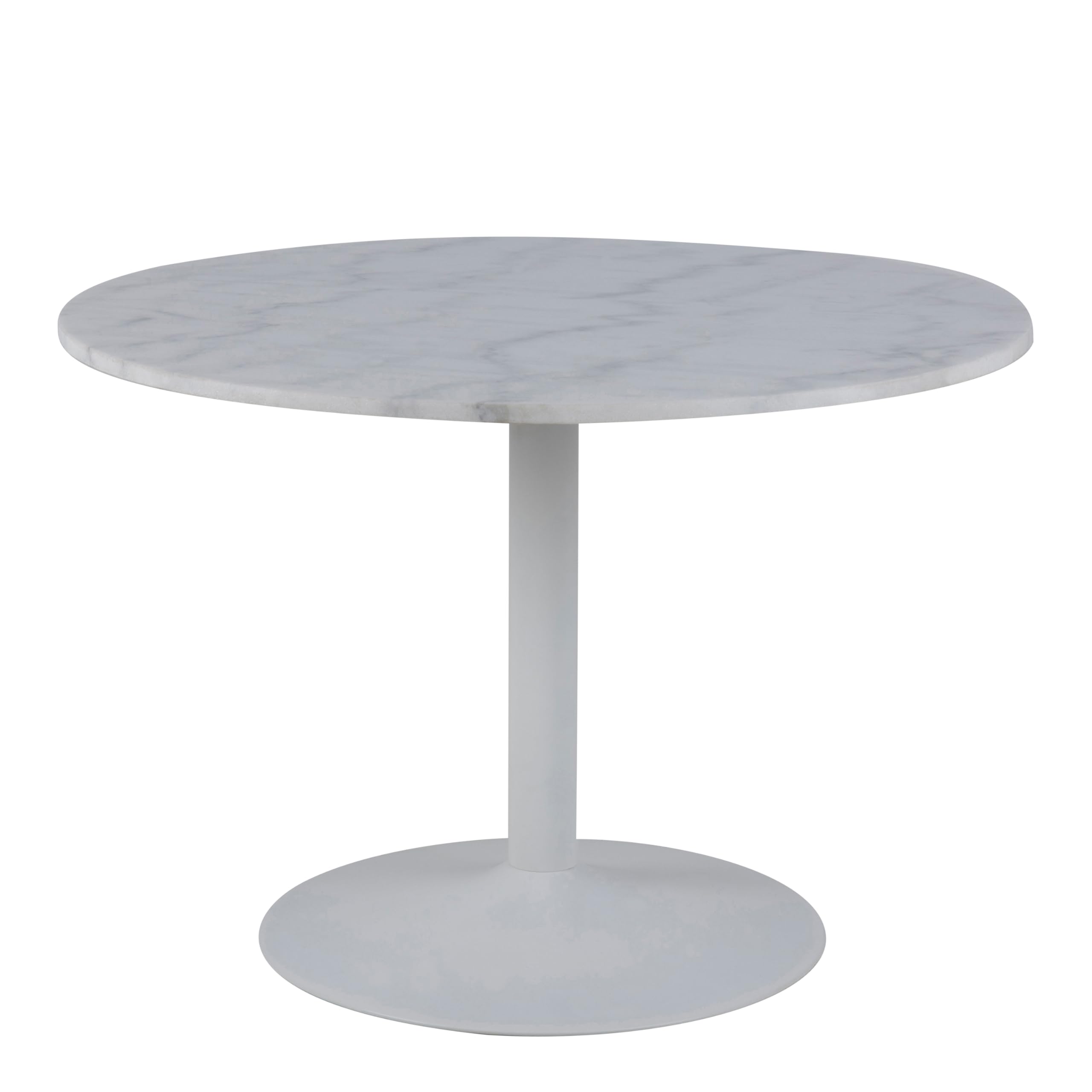 Furniture To Go | Tarifa, White, Round Dining Table Polished Marble Top