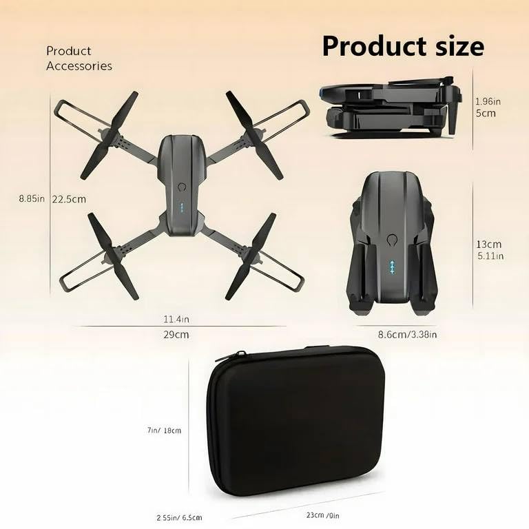 Image of dRoNe wItH hD DuAl cAmErA BrUsHlEsS MoToR, oNe cLiCk tAkEoFf /lAnDiNg FlIp rOlLiNg gEsTuRe cOnTrOl wI-Fi cAmErA ReMoTe cOnTrOl -X DrOnE (E99)