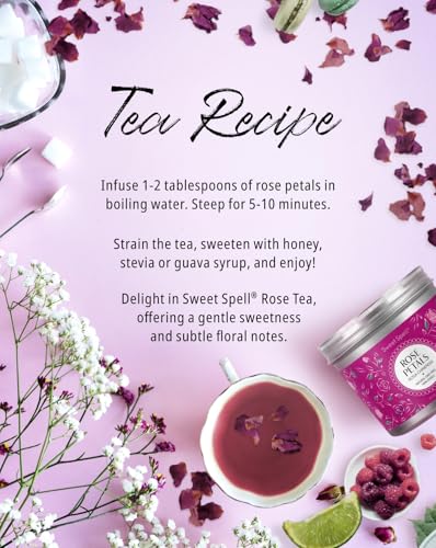 sweet spell dried rose petals  edible flowers for drinks cocktails and cake decorations  perfect for tea soap and candle making  14g 05oz