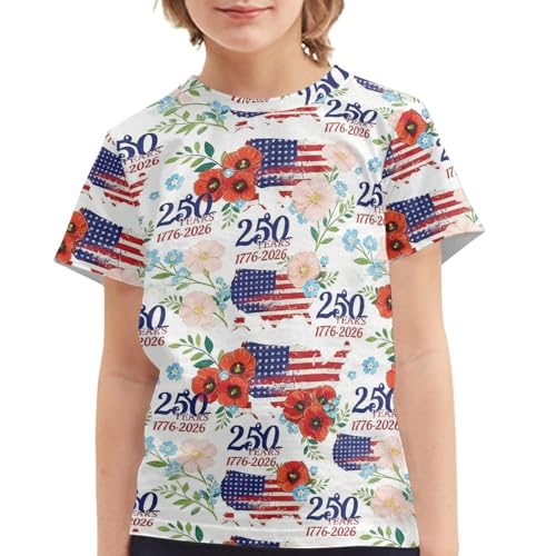 Image of Kids Graphic T-Shirt Boys Girls Novelty Tees Top Short Sleeve Shirts Summer Blouses 3-16