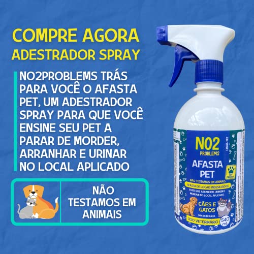 Afasta Pet Cães e Gatos 540 ml NO2PROBLEMS Repelente Adestrador Spray Produto Petshop Super Eficaz