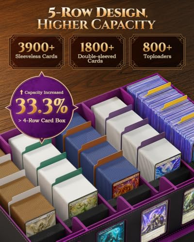 Image of MoKo Trading Card Storage Box for MTG, 3900+Capacity, Black Purple