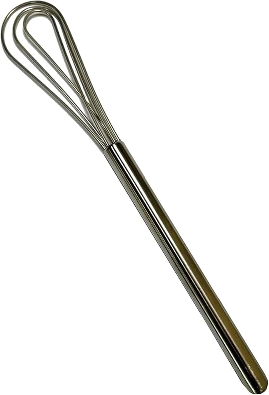 Rattleware Batidor plano de acero inoxidable plateado con mango largo de 11 pulgadas, ideal para cocinas comerciales, domésticas o domésticas, calidad premium, mezcla sin grumos para perfecto para