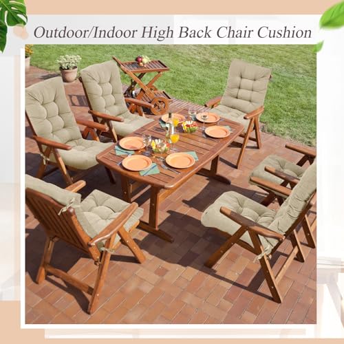 Image of Juexica Beige 17 x 17 Inch 4 Sets Outdoor Patio Chair Cushion