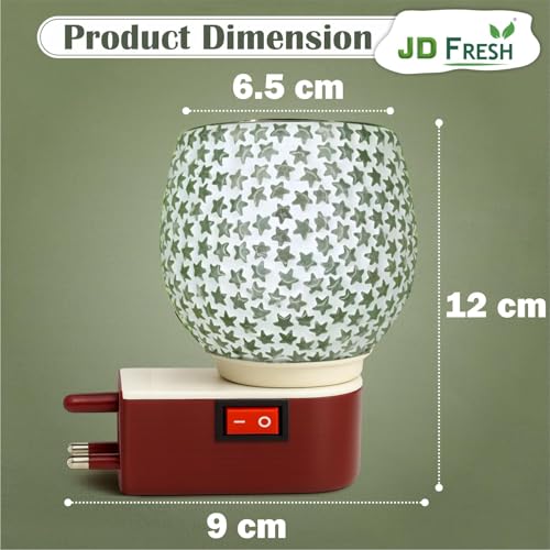 Image of JD FRESH Ceramic Kapoor Dani Lamp /Electric Camphor Diffuser Burner for Pooja /Multipurpose Incense Aroma Dhoop Dani /Night lamp for Temple /Office /Home /Meditation & Mosquito Repellent (JD-1030)
