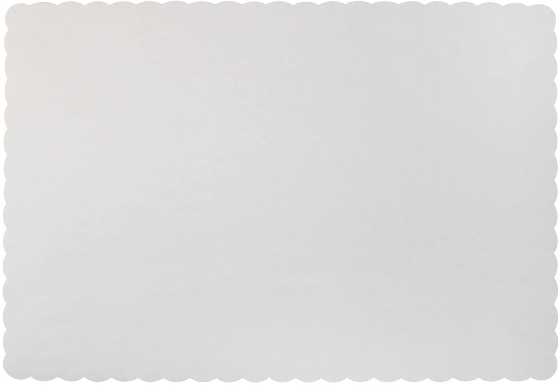 Rupert and Jeoffrey's Trading Co. Paper Placemats - Disposable - Scalloped Edge (White, 50)