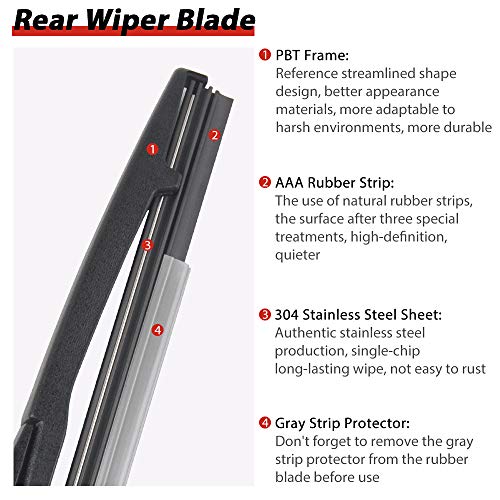 For Dodge Journey Vehicles, Rear Windshield Back Wiper Arm Blade Set - OTUAYAUTO Factory OEM Replacement 68040371AA