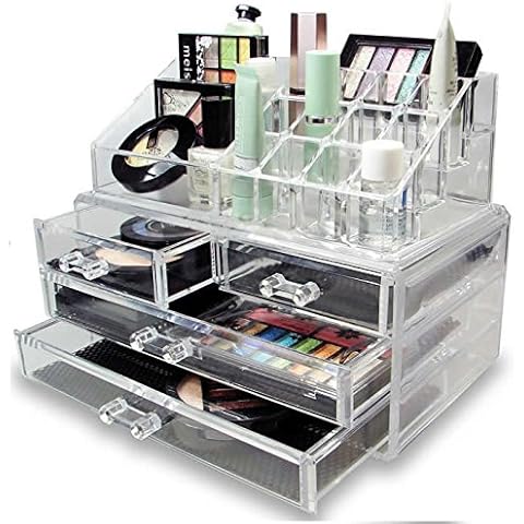 Outstading Clear Acrylic Cosmetic Organiser with Drawers Makeup Jewelry Display Box Case Cover