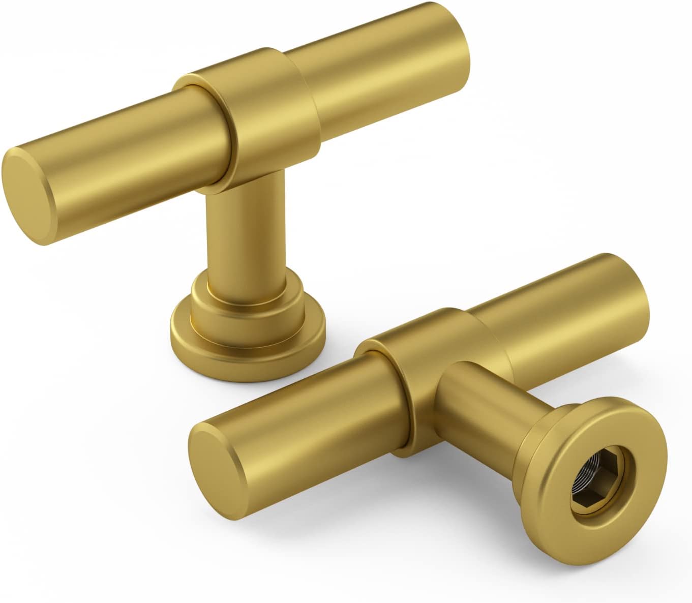 goldenwarm 15 Pack Gold Knobs Brushed Brass Knobs