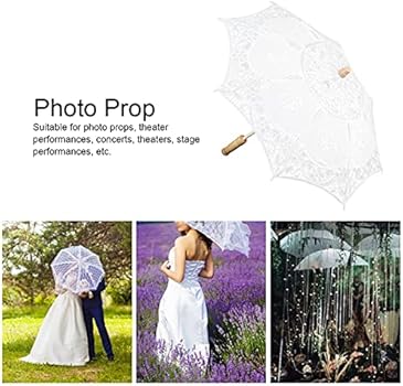 Kanten Parasol - Zwarte Feestparaplu - Bruiloft Decoratie - Fotografie Prop - 55cm