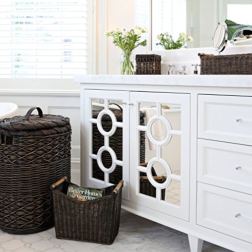 The-Basket-Lady-Narrow-Wicker-Magazine-Basket-Large-14-in-L-x-75-in-W-x-12-in-H-Antique-Walnut-Brown