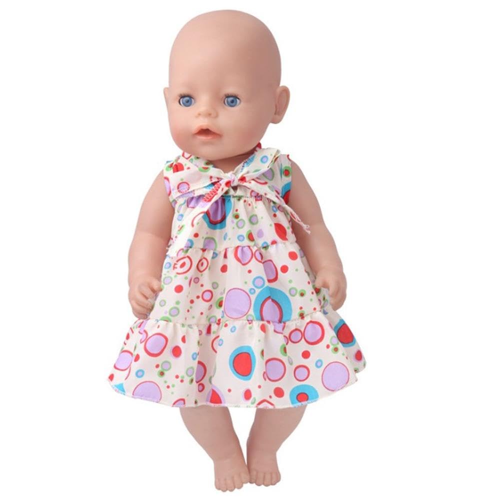 NIXNUT Doll Clothes Floral Long Dress with Bow Summer Clothing for American Girl Doll 18-inch, Yellow, free size - Image 4