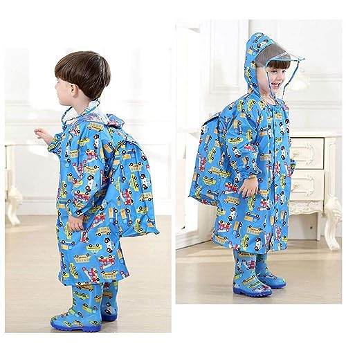 Toddler Boys Girls Rainwear with School Bag Cover Raincoat Rain Jacket Windproof Mudoroof Commuting to2