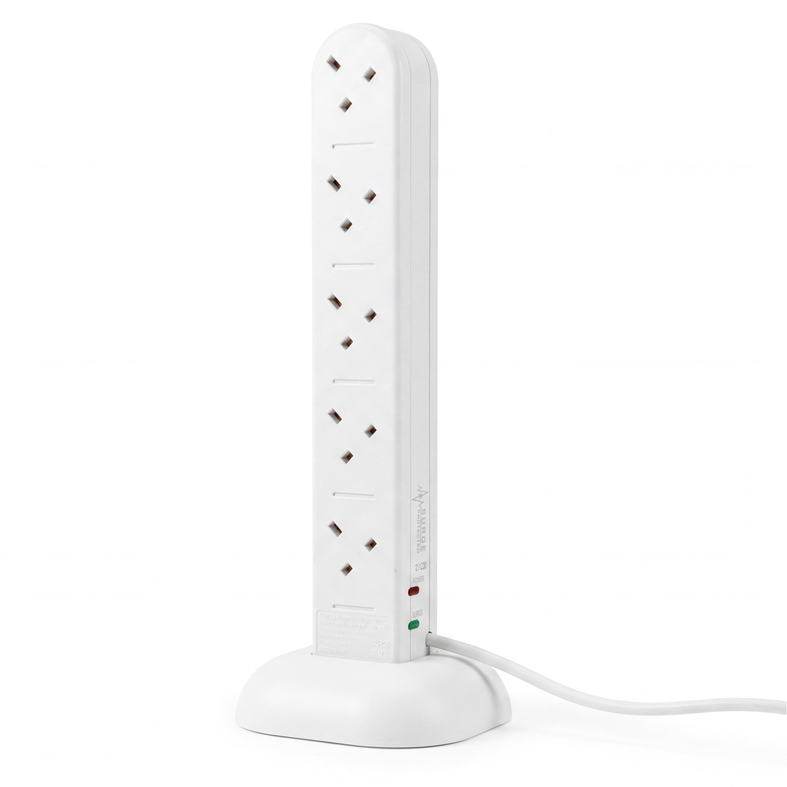 Status 10 Way Tower Extension Socket - White - 2m - 10WS2MTSSP2