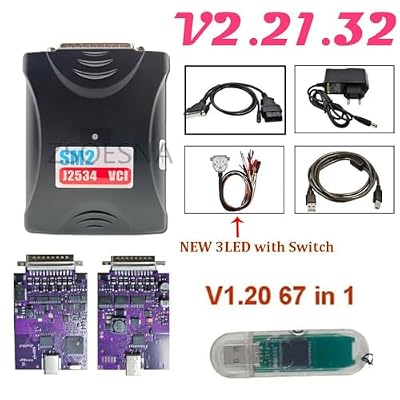 SM2 P/RO J2534 V1.21.22 Upgraded Version with Dongle Program Read and Write 67 in 1 OBDII Tools J2534 Full Engineer (SM2 PRO US Standard)