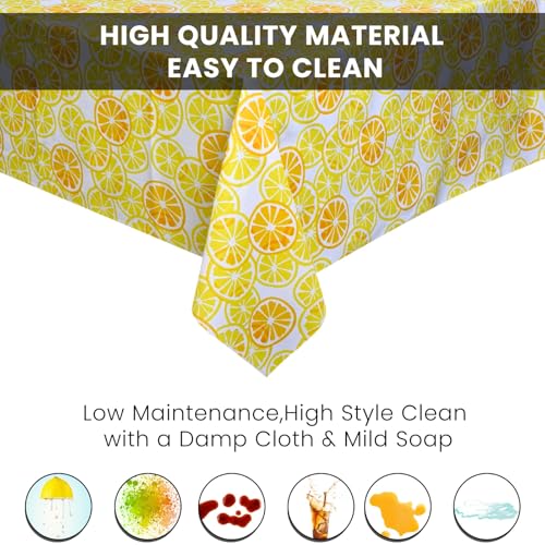 Image of Wings Star Premium Dining Table Cover for 6 to 8 Seater, 60 x 90 inch Size, Waterproof and Dustproof (60x90 inch- 6-8 Seater) Lemons & Orange Design
