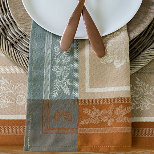 Benson Mills Harvest Gathering Heavyweight Engineered Jacquard Fabric Cloth Napkins, Décor for Fall, Harvest, and Thanksgiving Tablecloths (Taupe, 18" x 18" Napkins Set of 4) - Image 6