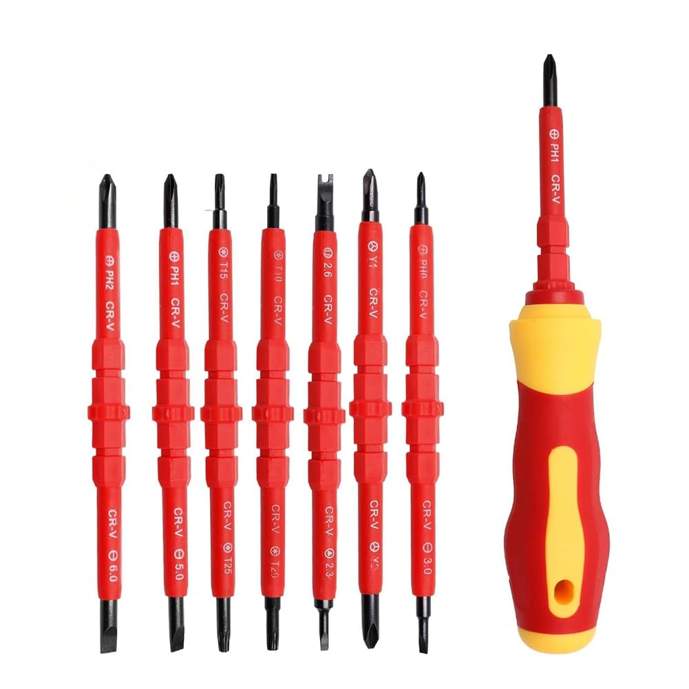 Ximie 14In1 Insulated Screwdriver Kit Magnetic Screwdriver Tool Set Electrician Multifunctional Interchangeable Screwdrivers