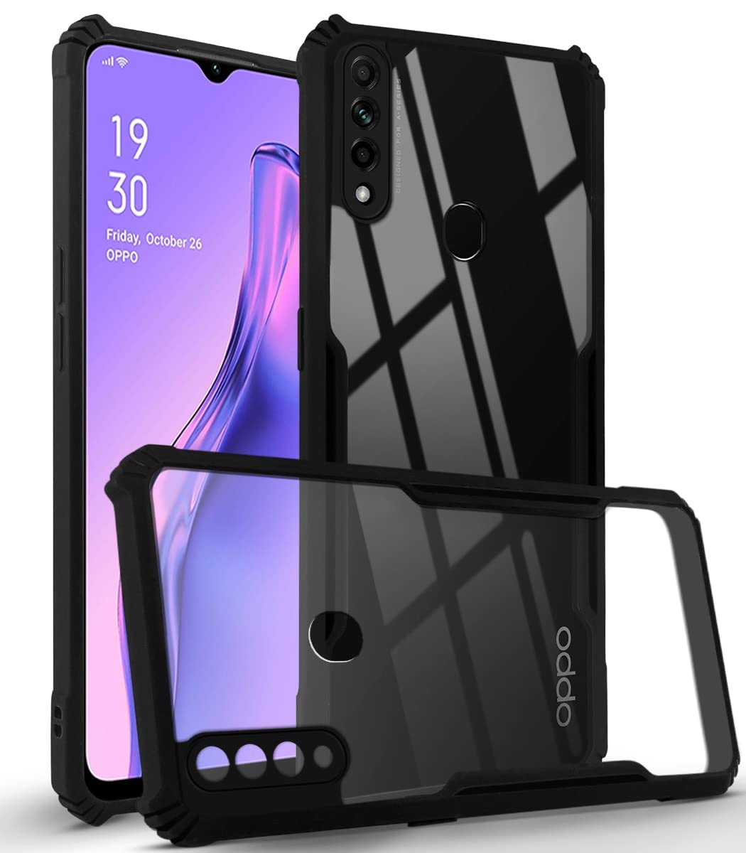 Jkobi Back Cover Case for Oppo A31 (2020) (Crystal Glass Back | Camera Protection | Shockproof | Professional Black) (B0BQJJJS8G) Amazon Price History, Amazon Price Tracker
