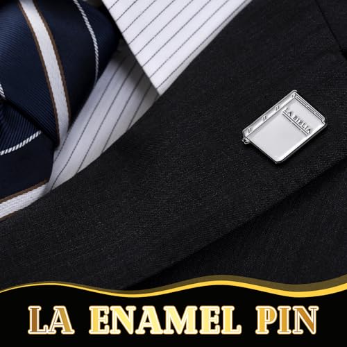 Image of Landical Christian Enamel Pin Gift Bulk, Holy Bible Scripture Square Lapel Pins for Suit Jacket Jesus Back to School Religious Party Supplies Women Men Badge Bagpacks