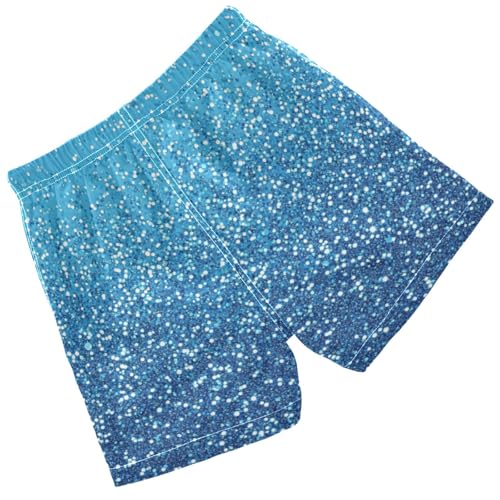 Pigsaly Boys Swim Trunks Sky Blue Gradient Glitter Boys Board Shorts Swimsuit Swimwear Summer Bathing Suit S2