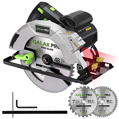 GALAX PRO 15A 5300 RPM Corded Circular Saw, Bevel Angle (0-90°) Cuts