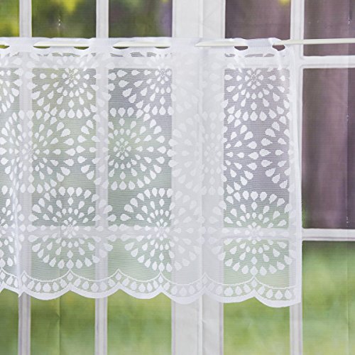 Elbersdrucke Circolo 00 198411 Bistro Curtain White Transparent 45 x 160 cm Panel Curtain Short Curtain for Kitchen Window Privacy Screen Privacy Screen 198411 - Image 3
