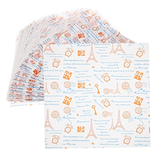 Ciieeo Rollos de Pollo de 22 X 22 Cm Hamburguesas Patatas Fritas Papel de Embalaje para Alimentos Envoltorios Antiadherentes para Patatas Fritas para El Hogar