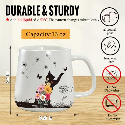 Taza mágica de cerámica que cambia de color con diseño de gato miniatura 2