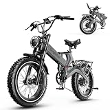 EUYBIKE 2000W Folding Electric Bike for Adults,35MPH 100 Mile,48V 25Ah Battery,20' x 4.0 Fat Tire Foldable Electric Bicycle,Electric Mountain E-Bike,Hydraulic Disc Brake E-Bike 2024…