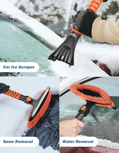 image for JOYTUTUS 41.5IN Extendable Snow Brush and Ice Scraper, 270°Pivoting S
