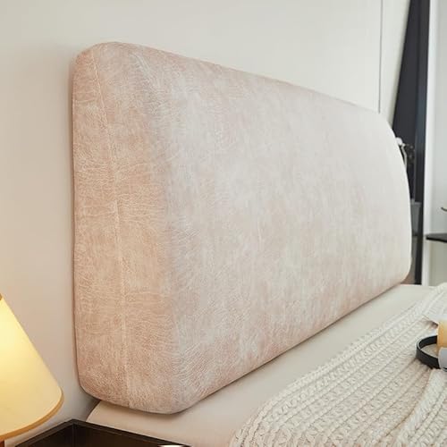 ヘッドボードカバー フルサイズ 伸縮性 ベッドヘッドカバー 防塵 ヘッドボード保護カバー 猫ひっかき防止 布製 ヘッドボードスリップカバー 洗濯可能 背もたれカバー(Beige,Queen:59in)