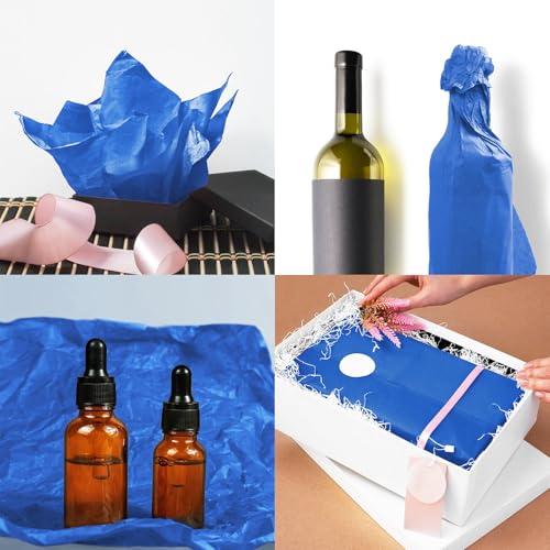Image of 120 Sheets 20 inchX14 inch Blue Tissue Paper for Gift Bags Wrapping, Weddings Birthday Party Crafts Decoration