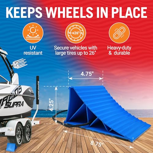 Boat Trailer Chocks and RV Wheel Chocks, 2-Pack Camper Wheel Chocks - image 3