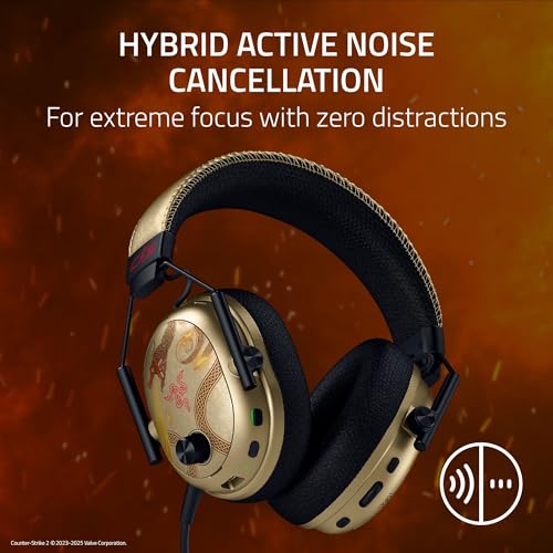 Image of Razer BlackShark V3 Pro Wireless ANC Gaming Headset for PC: Full Band Mic - 50mm Drivers - 2.4 GHz, Bluetooth, USB, 3.5mm - Works with Mac, PS5, Nintendo Switch, Smartphone - Counter-Strike 2 Edition