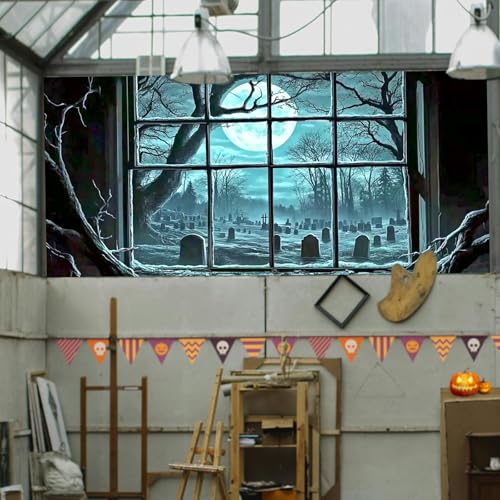 Film para ventana de Halloween estilo vitrales 39.3x17.7 in miniatura 7