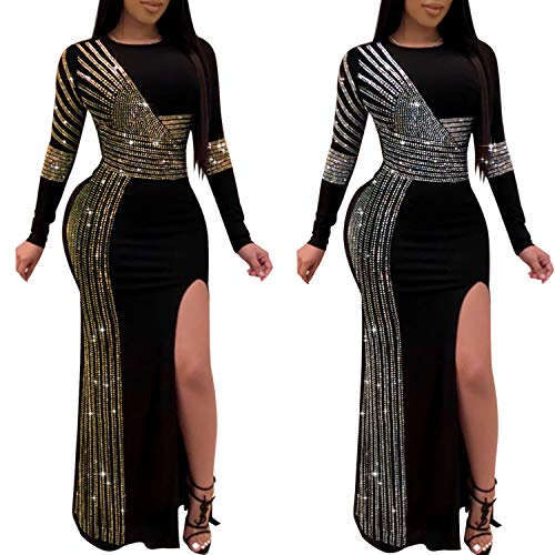 Women Long Sleeve Birthday Dresses Sexy hot Diamond Process Sexy Dress Party Club Night Dress…3