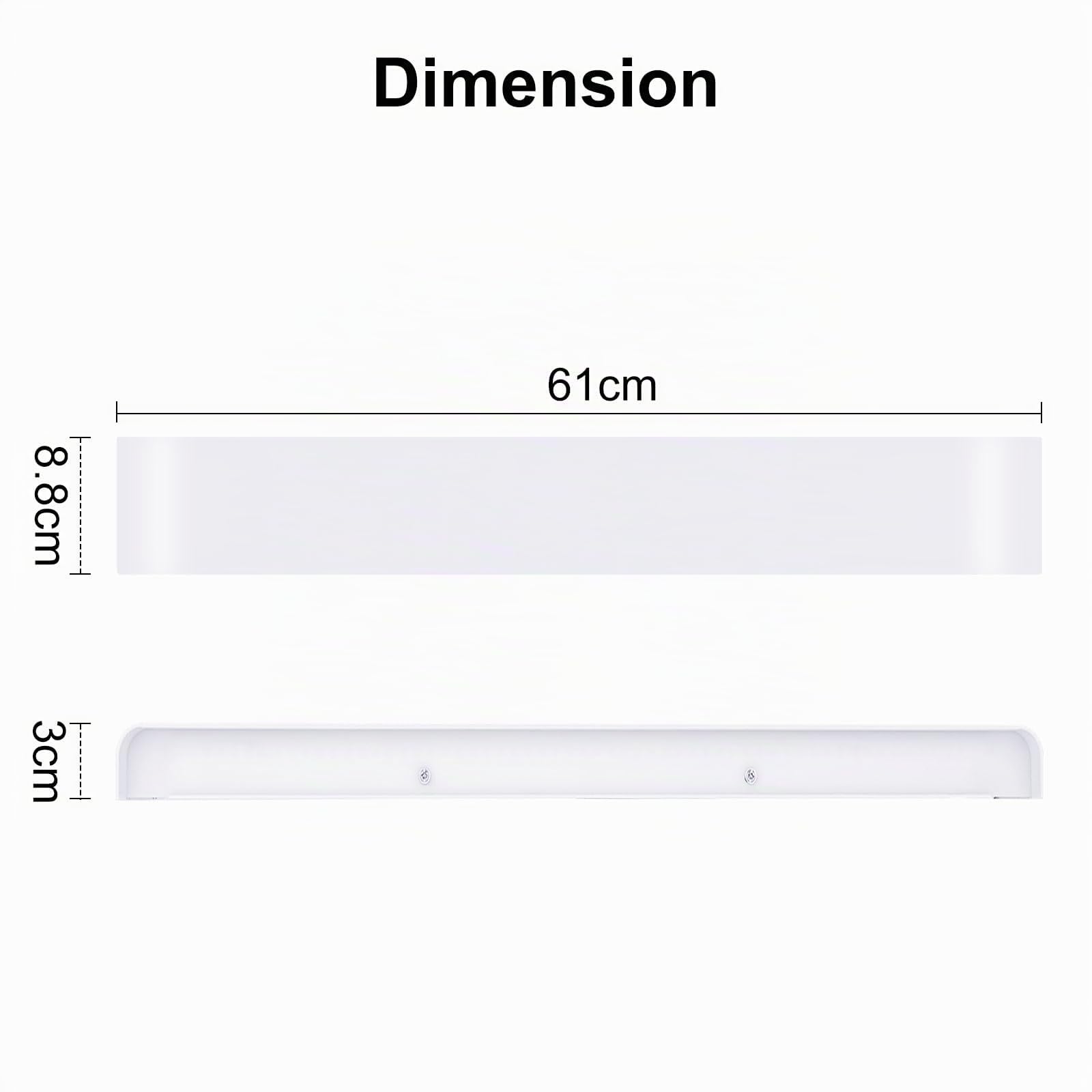 Lightess 24W Applique da Parete Interno Lampada 61cm Bianco Caldo