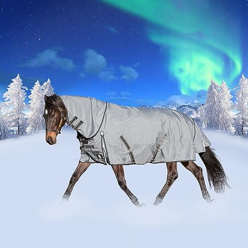 Equinavia Thunder 360 Detachable Neck Heavy Weight Turnout Blanket 300g - Pewter Gray - 81 in