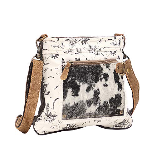 Myra Bag Canna Upcycled Canvas & Cowhide Crossbody Bag S-14813