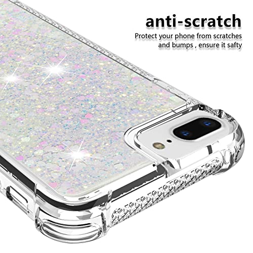 Silicone Liquid Case Compatible with iPhone 6 Plus, Transparent Phone Case Anti Yellowing Shockproof Protective Case Glitter Floating Liquid Shell Compatible with iPhone 6s Plus 6 Plus 7 Plus 8 Plus